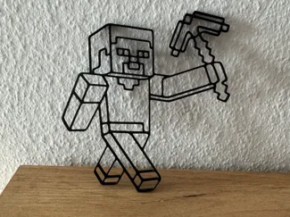 Minecraft Steve Linienkunst - Wanddekoration