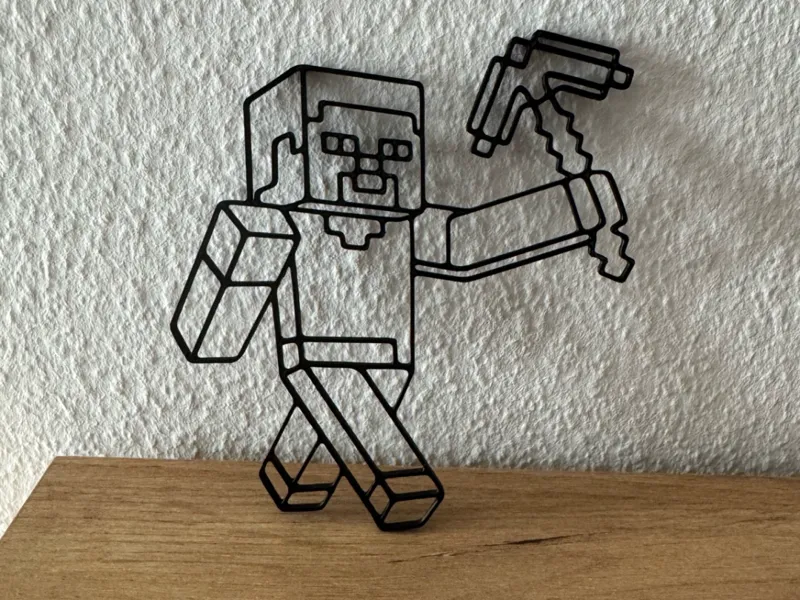 Minecraft Steve Linienkunst - Wanddekoration