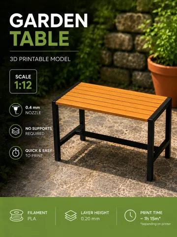 Accesorio para boquillas: 1:12 Garden table — vista de referencia 2