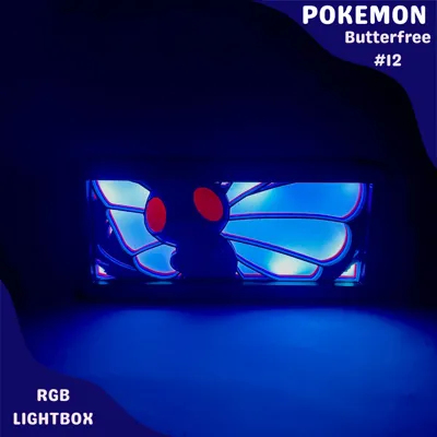 Butterfree Pokemon RGB Lightbox by Poke Printing - MakerWorld