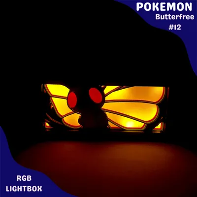 Butterfree Pokemon RGB Lightbox by Poke Printing - MakerWorld