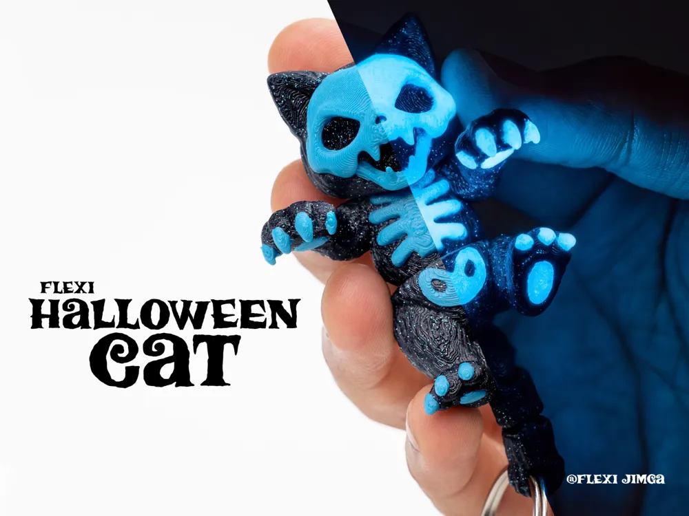 Halloween Skeleton Cat | Keychain Version - Free 3D Print Model ...