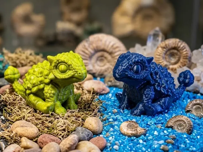 Chibi Ankylosaurus Trio – 3D Printed Dinosaurs