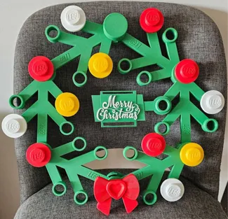 Not another LEGOBrick Wreath - Merry Xmas Plate
