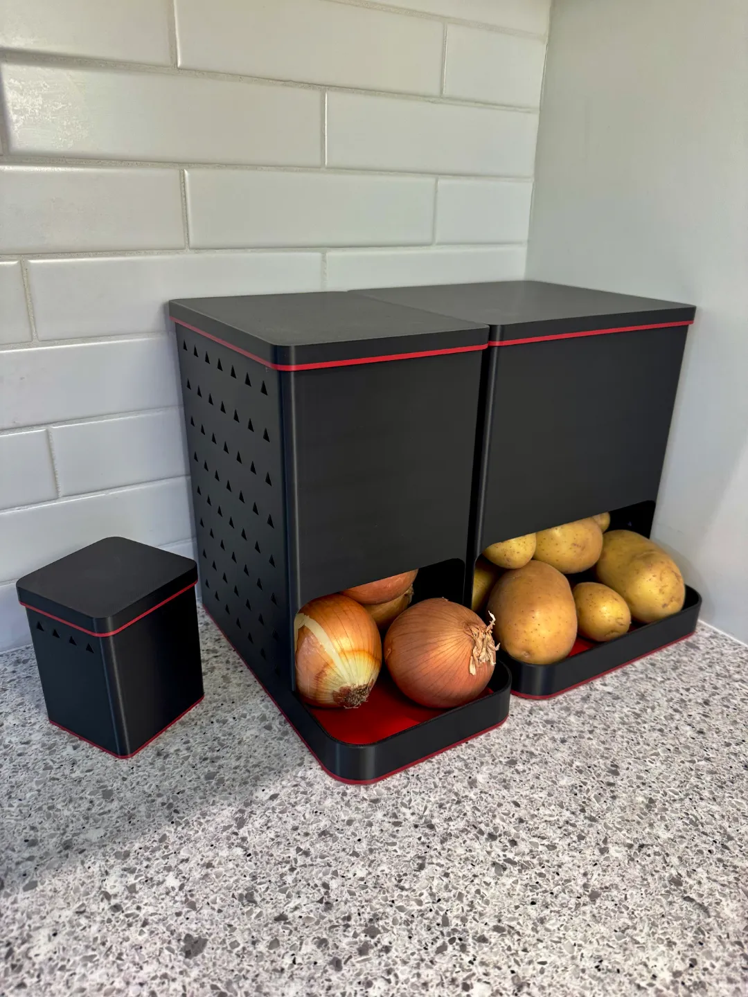 Potato, Onion & Garlic Bin / Dispenser / Keeper view 2