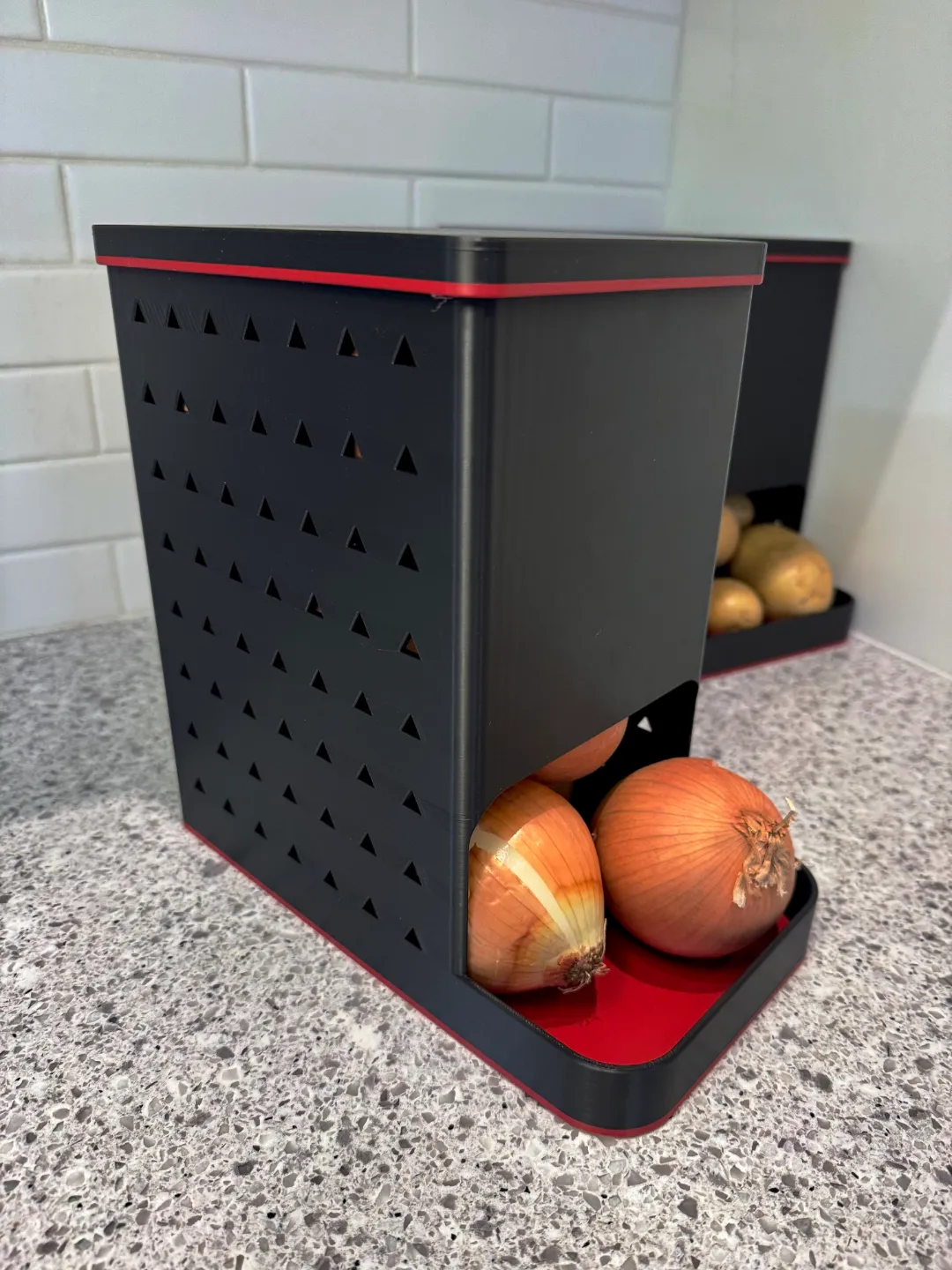 Potato, Onion & Garlic Bin / Dispenser / Keeper view 3