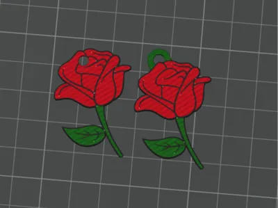 Valentines Day Rose Keychain