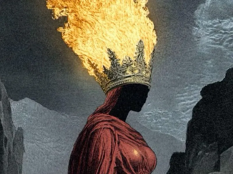 Lady with a burning crown - Hueforge