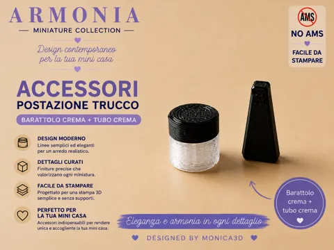 Letrero o emblema decorativo: Barattolo Crema + Tubo Crema – Miniatura 1:12 — referencia de MakerWorld