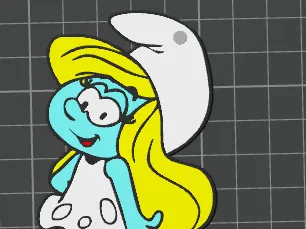 keychain and smurfette image