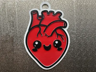 Happy heart-shaped keychain
