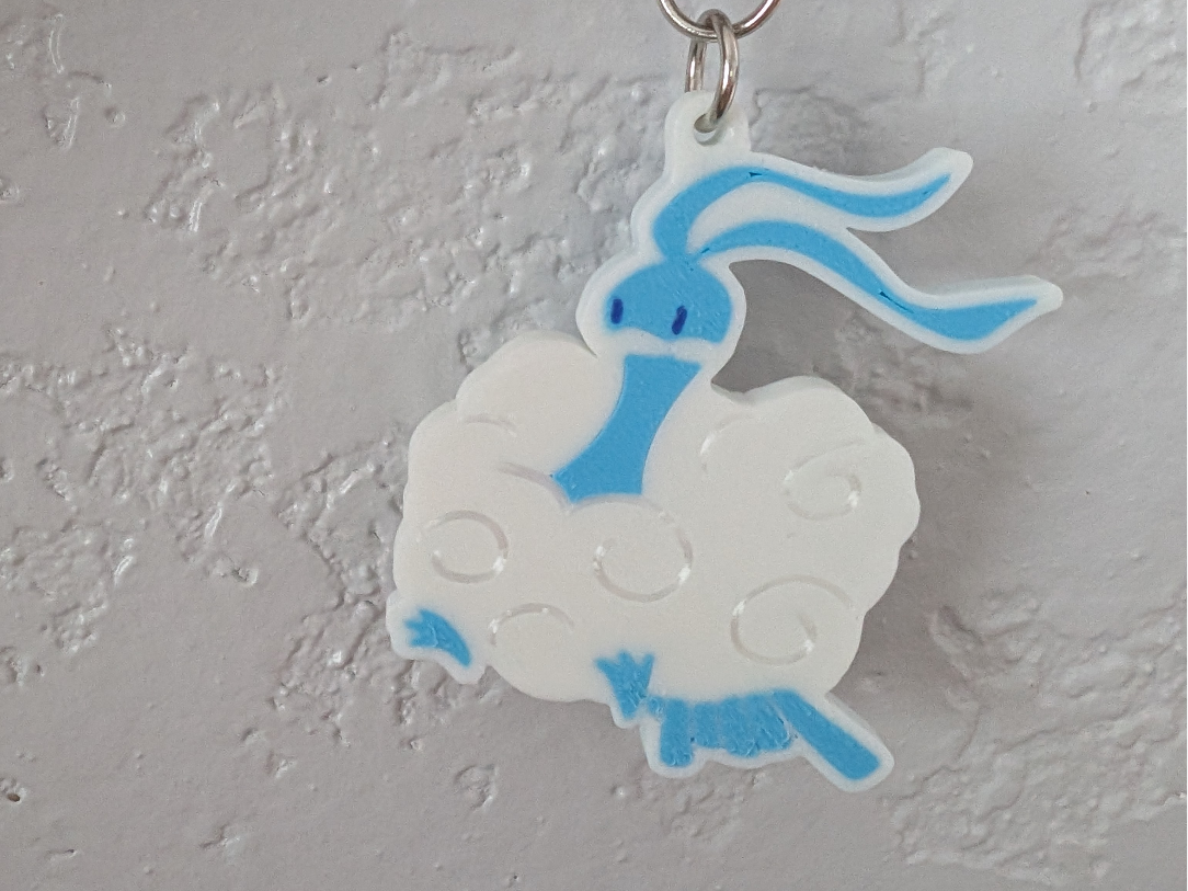 Altaria Pokemon Keychain (AMS Minimalist Art)