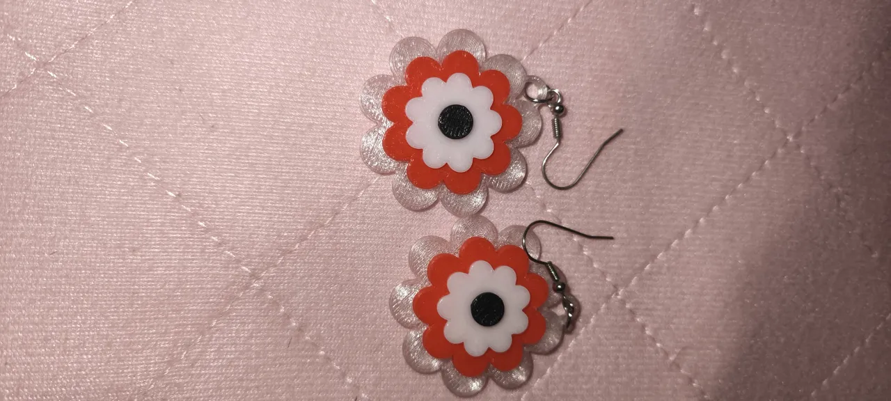 Multicolor Flower Earrings – 4 Color AMS Print view 2