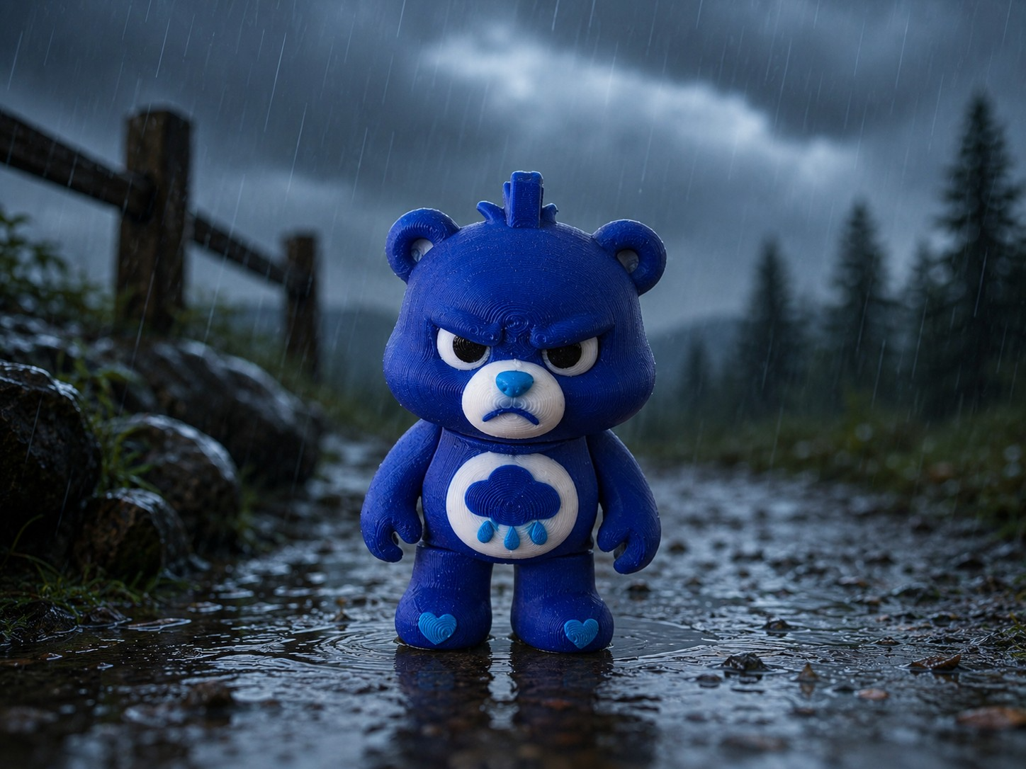 Grumpy Carebear articulating 