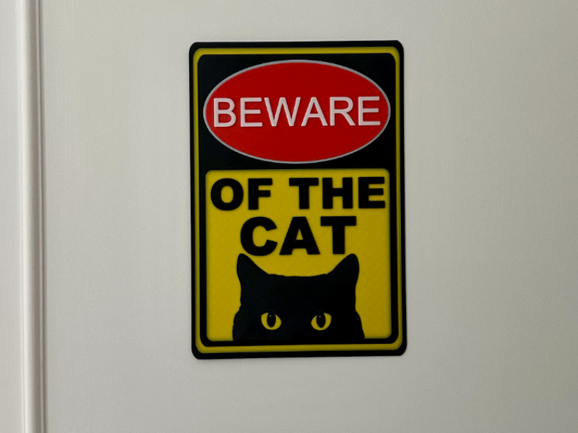 Warning Sign: 'BEWARE OF THE CAT'
