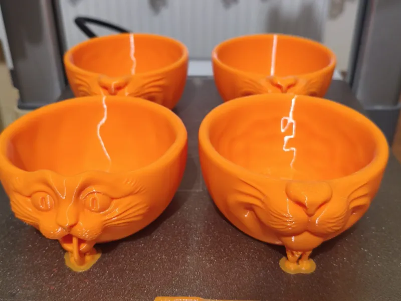 Expressive 3D Cat Face Pet Bowls