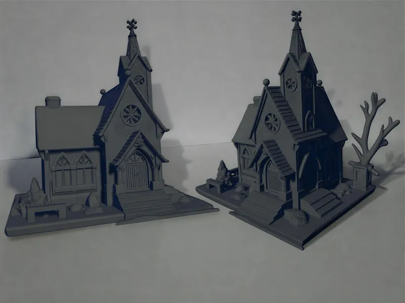 Old Church With Tree TTRPG D&D Miniature