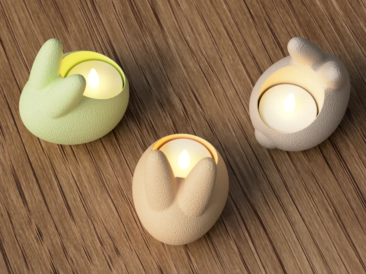 Easter Bunny LED Tealight Holder view 2