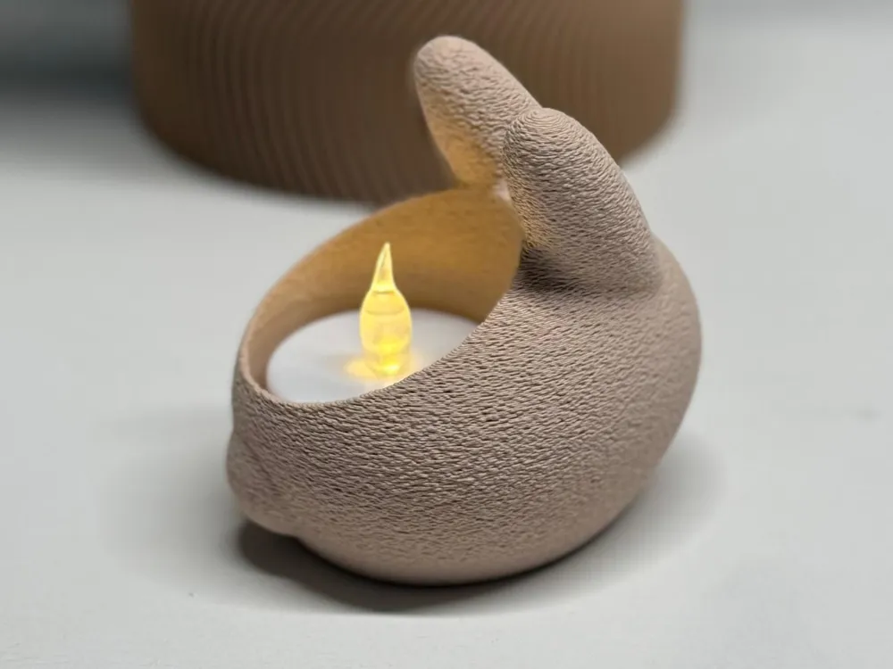 حامل شموع LED على شكل أرنب عيد الميلاد المزخرف مصنوع يدويًا