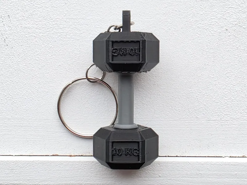 Dumbbell Keychain – 10KG Edition | Print-in-Place