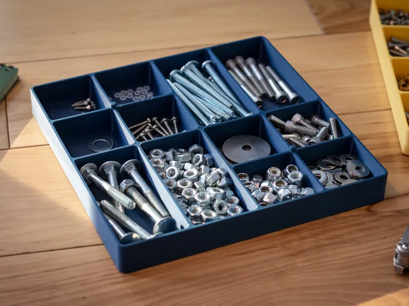 Stackable screw & small parts tray