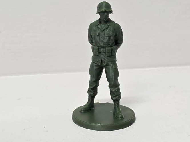 US Army Green Toy Soldier at ease 3D model