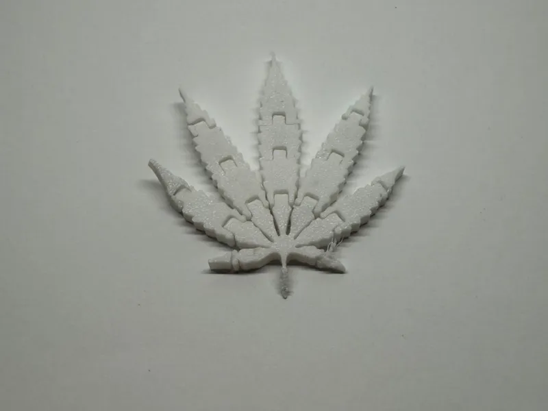 Articulated marihuana leaf