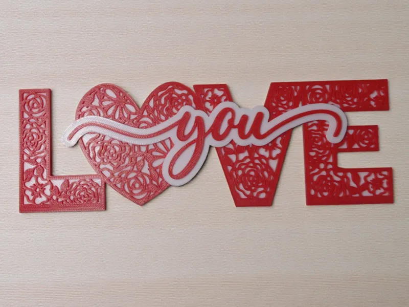 Valentines Love Layered Floral Art – Customisable