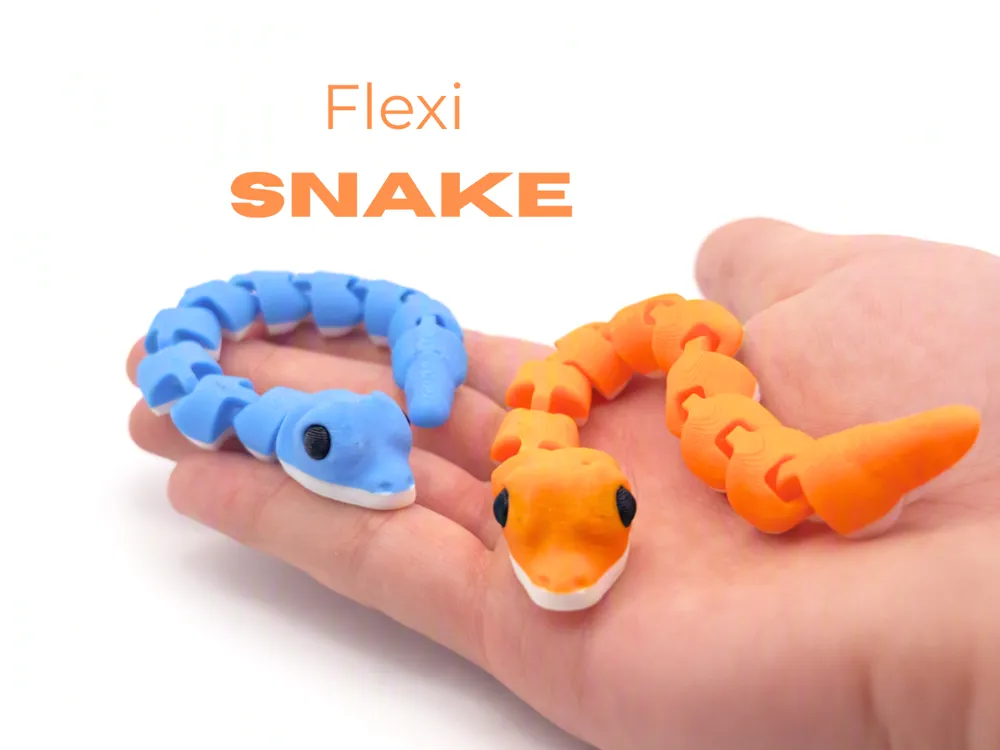 Modelo para impresión 3D: Flexi Snake Print In Place Articulated Mini. Referencia del modelo original.