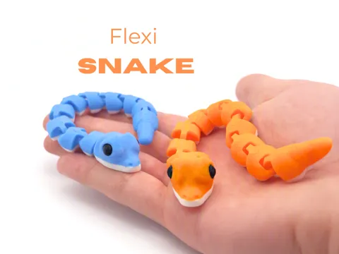 Modelo para impresión 3D: Flexi Snake Print In Place Articulated Mini — referencia de MakerWorld