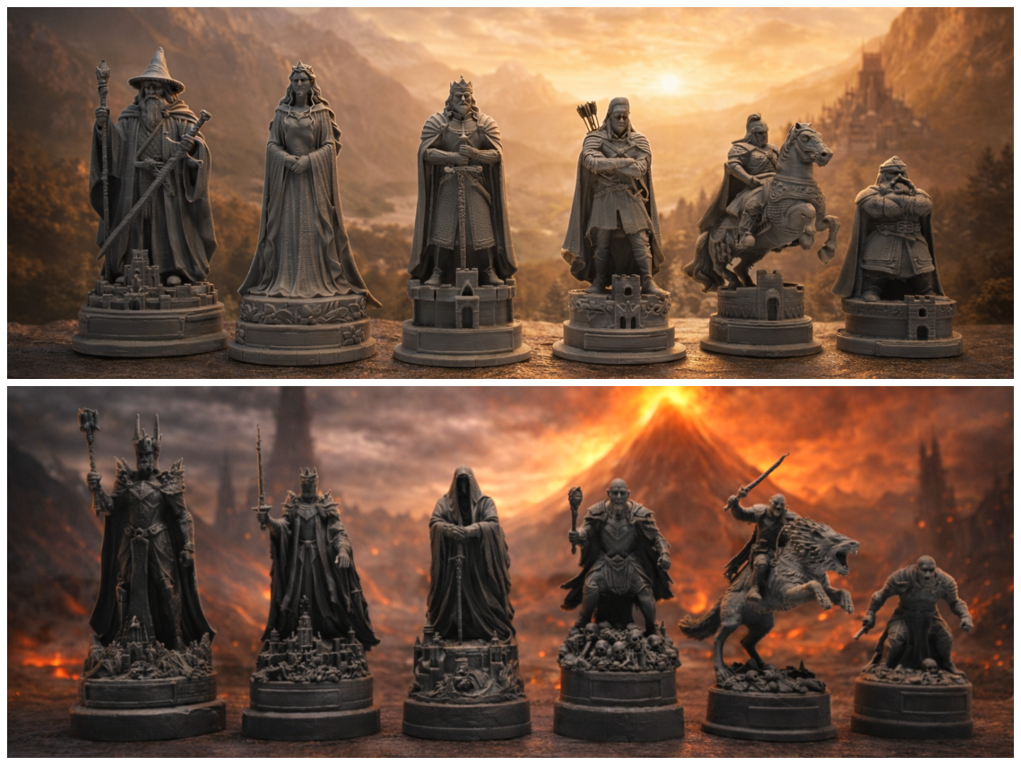 Lord of the Rings Inspired Chess Set