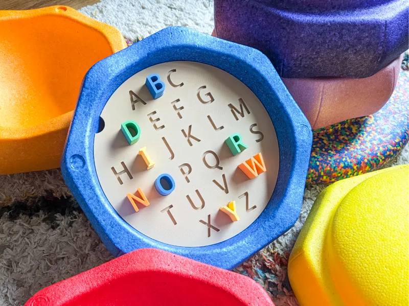 U-case Alphabet insert stepping stones/Stapelstein