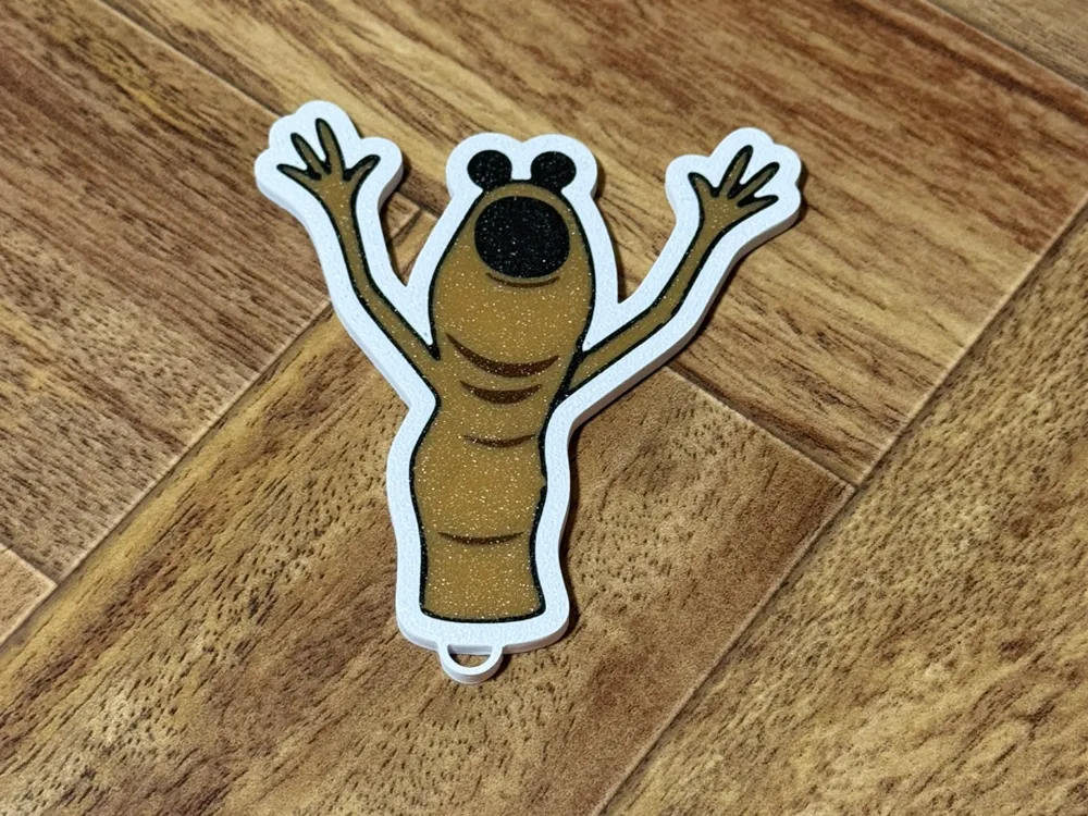 Marcus the Worm Keychain V2 - Free 3D Print Model - MakerWorld