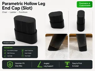 Parametric Hollow Leg End Cap (Slot)