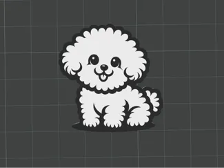 Bichon Frise Straw Topper Accessory 8mm Diameter