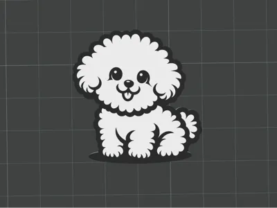 Bichon Frise Straw Topper Accessory 8mm Diameter 