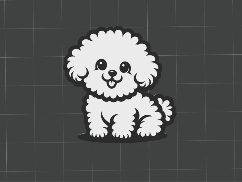 Bichon Frise Straw Topper Accessory 8mm Diameter 