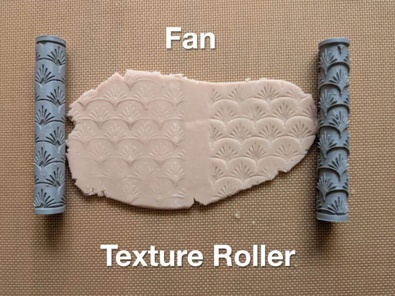 Texture Rolling Pin - Fan Pattern