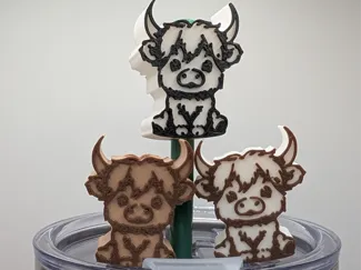 Moo-velous! Cute Highland Cow Straw Topper