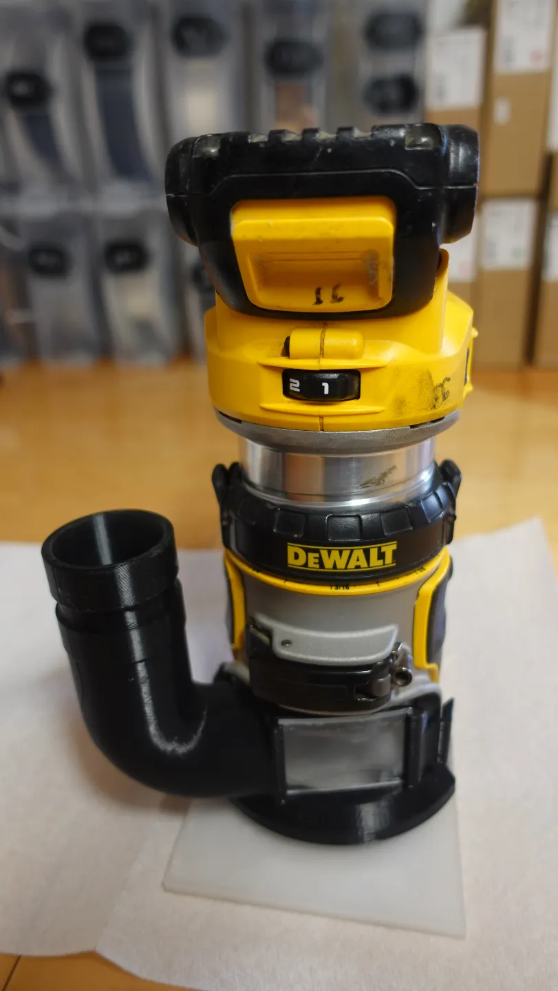 Remix of dust port for DeWalt Palm Routers - Free 3D Print Model ...