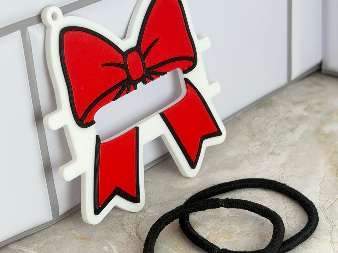 Cheer Bow Hair Band Key Chain - 1