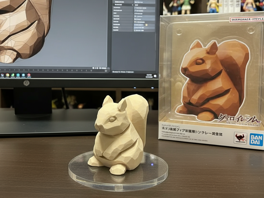 仿木雕 低多边形 小松鼠