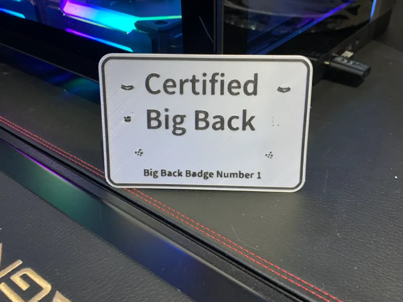 Certified Big Back Badge