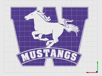 UWO - WESTERN - MUSTANGS - 2" HITCH COVER