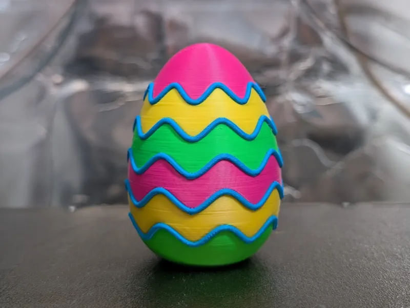 Easter Egg with Wavy Accents