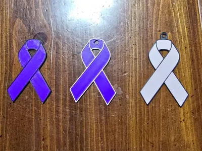 Cancer Support Ribbon Keychain (and nonkeychain)