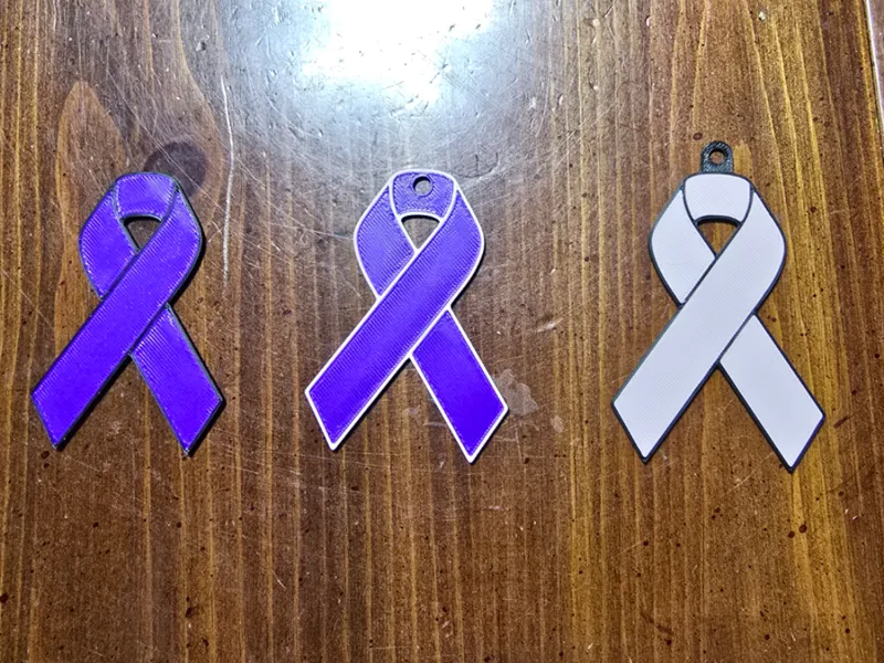 Cancer Support Ribbon Keychain (and nonkeychain)