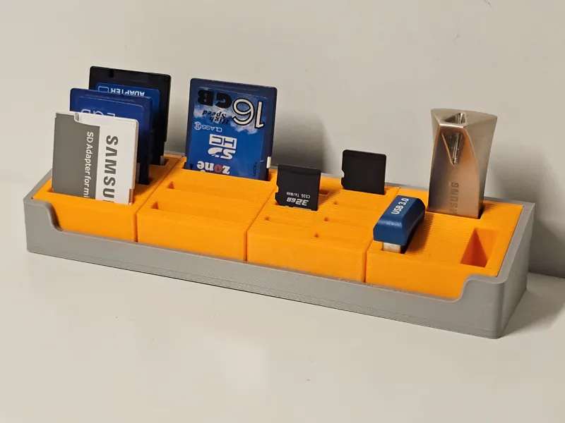 Modular memory card and USB stick holder