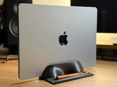 Macbook Air vertical stand w/ pen tray