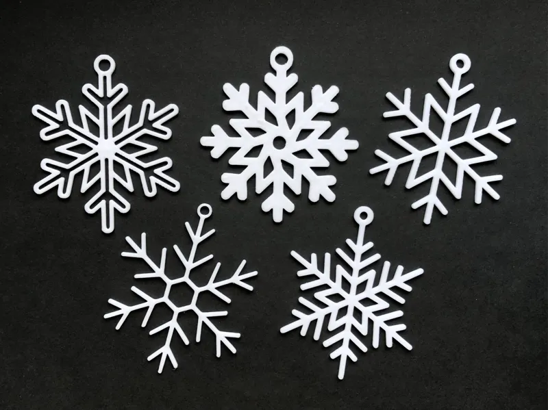 Set of Snowflake Christmas Ornaments